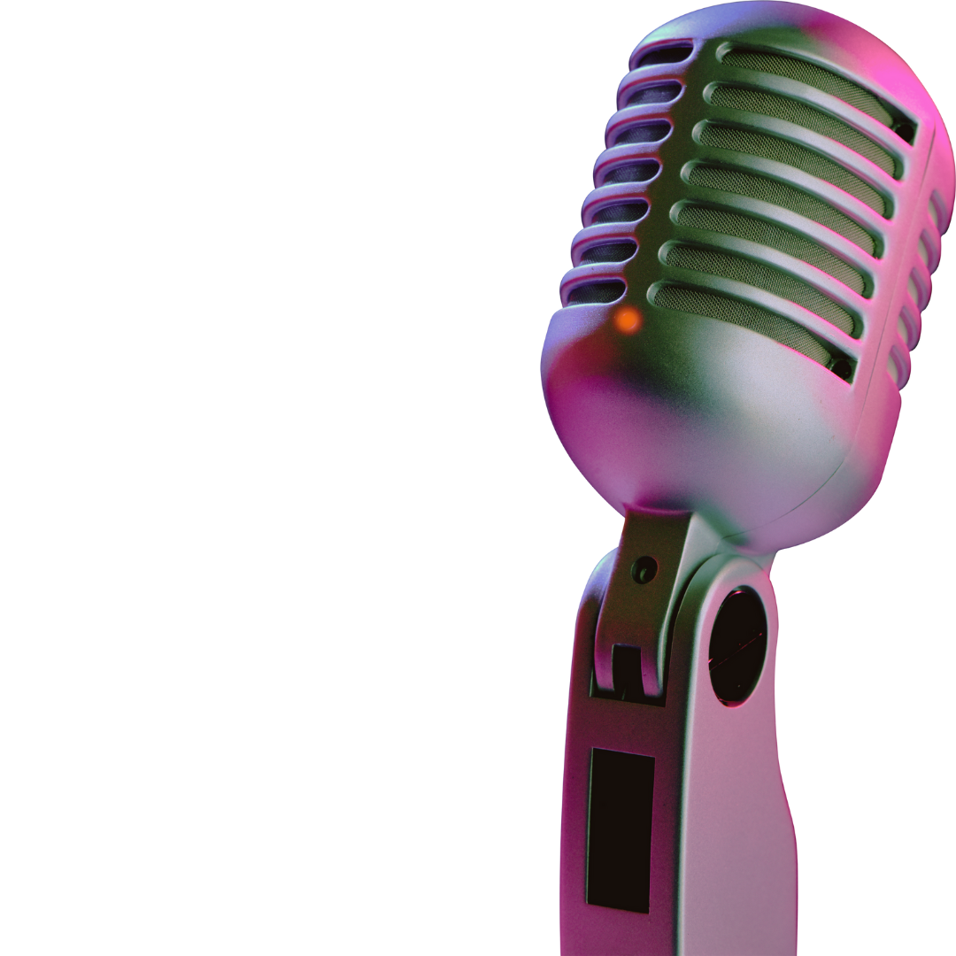 black microphone on white surface